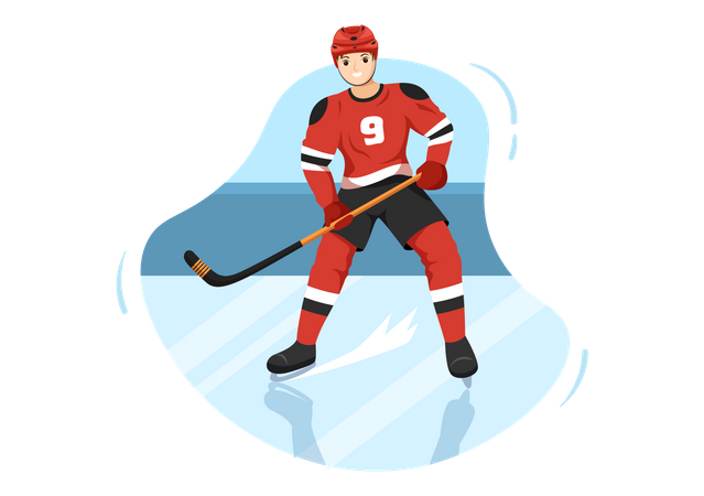 Jugador de hockey sobre hielo  Ilustración