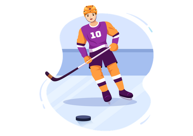 Jugador de hockey sobre hielo  Ilustración