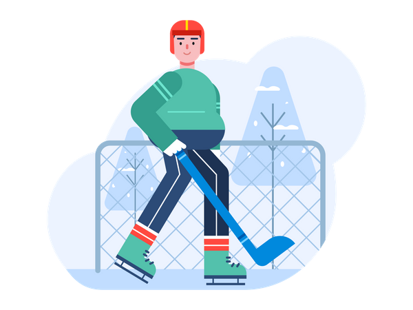 Jugador de hockey sobre hielo  Ilustración