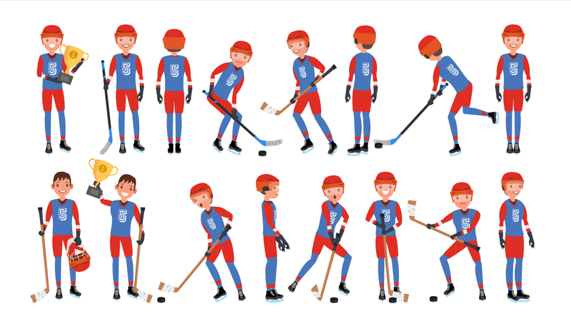 Jugador de hockey sobre hielo moderno  Ilustración