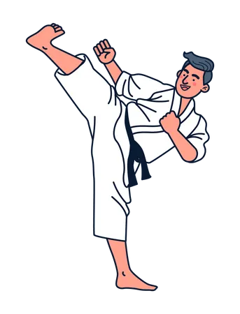 Jugador de karate  Ilustración