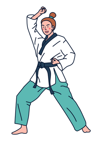 Jugador de karate  Ilustración