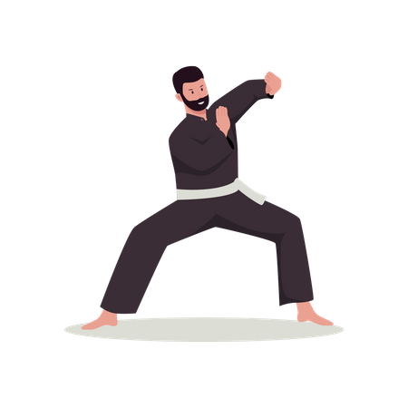 Jugador de karate  Ilustración