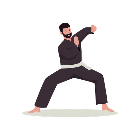 Jugador de karate  Ilustración