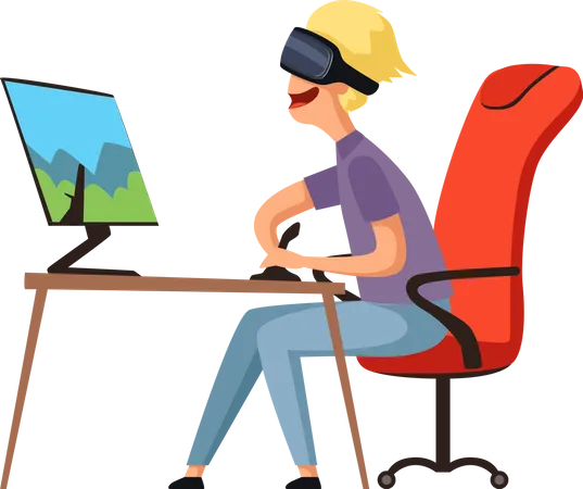 Jugador de realidad virtual  Ilustración