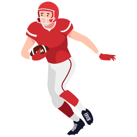 Jugador de rugby corriendo  Ilustración