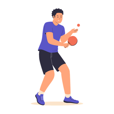 Jugador de tenis de mesa masculino  Ilustración