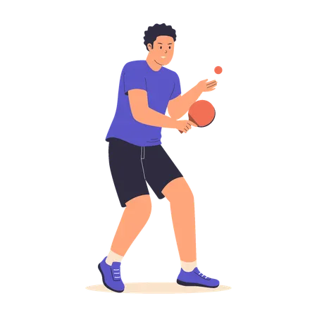 Jugador de tenis de mesa masculino  Ilustración