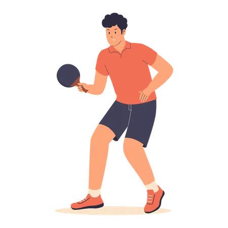 Jugador de tenis de mesa masculino  Ilustración