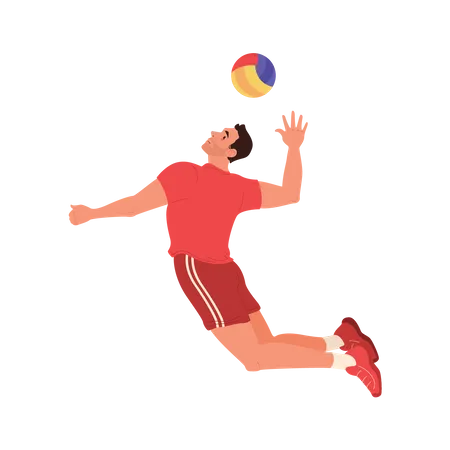 Jugador de voleibol aplastando  Ilustración