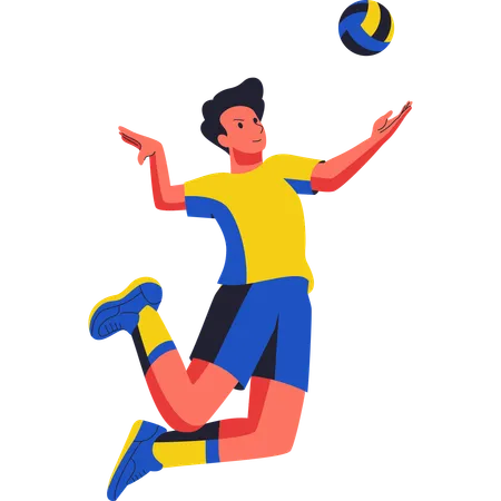 El jugador de voleibol aplastará  Ilustración