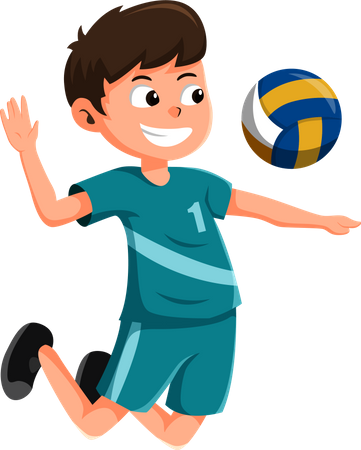 Jugador de voleibol jugando  Ilustración