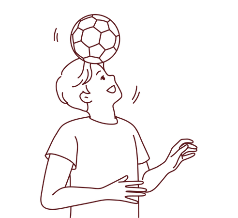 Jugador deportivo practicando fútbol  Ilustración