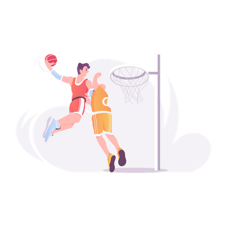 Jugador jugando baloncesto  Ilustración