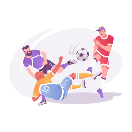 Jugador jugando futbol  Ilustración
