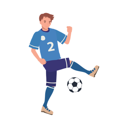 Jugador masculino jugando al fútbol  Ilustración