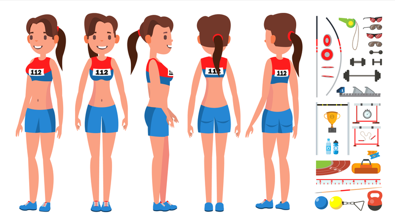 Jugadora de atletismo femenina  Ilustración