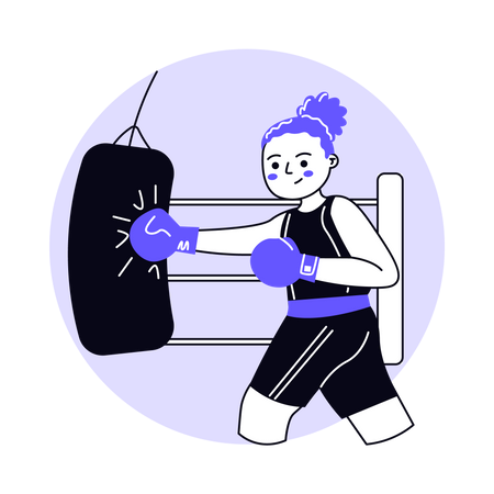 Jugadora de boxeo  Ilustración