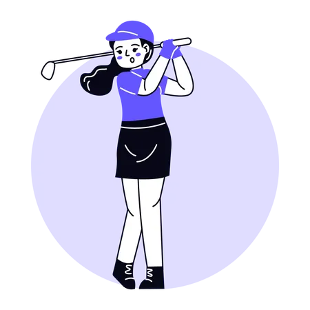 Jugadora de golf  Ilustración