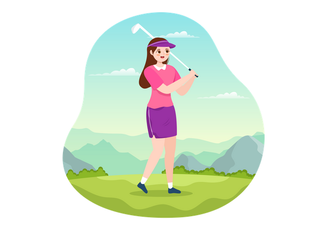 Jugadora de golf  Ilustración