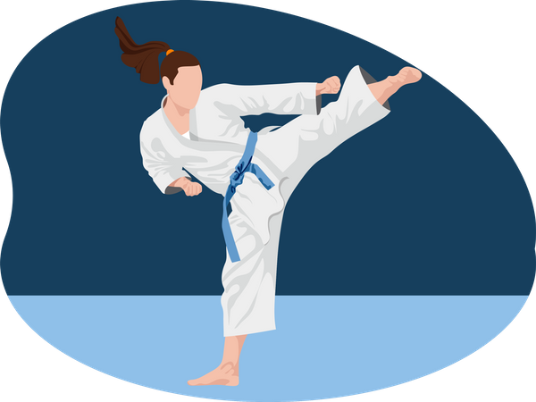 Jugadora de karate  Ilustración