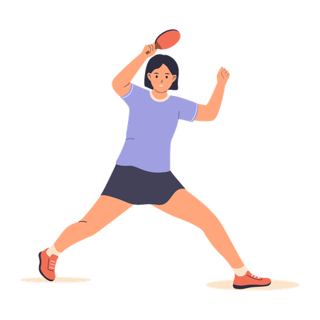 Jugadora de tenis de mesa  Ilustración