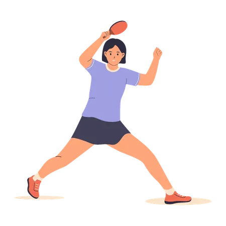 Jugadora de tenis de mesa  Ilustración