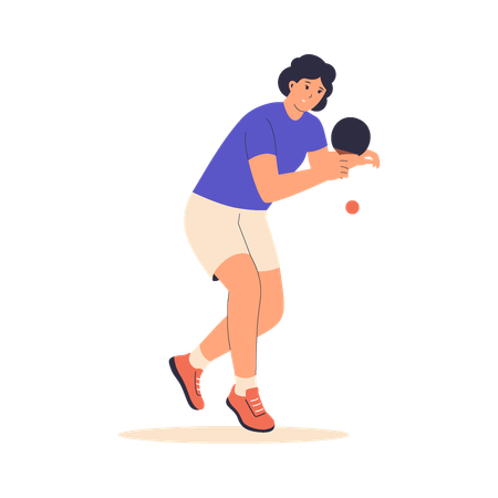 Jugadora de tenis de mesa  Ilustración