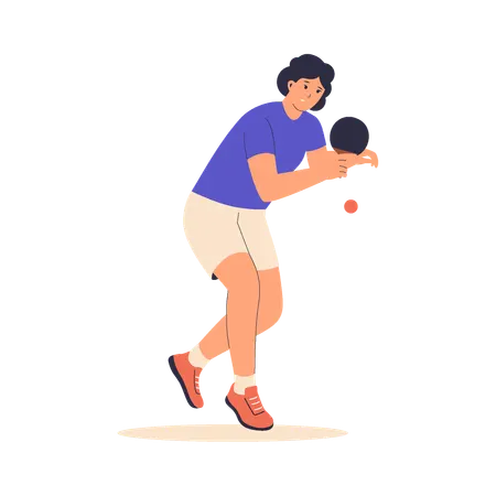 Jugadora de tenis de mesa  Ilustración