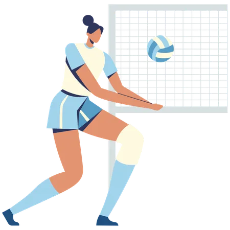 Jugadora de voleibol Dig  Ilustración