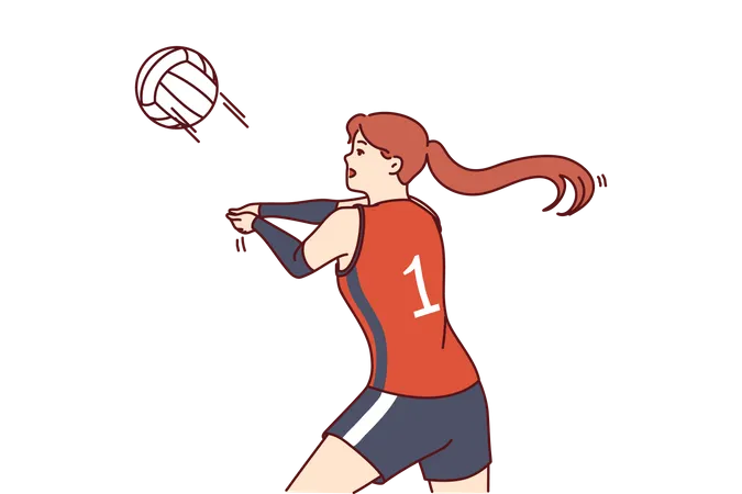 Jugadora jugando voleibol  Ilustración