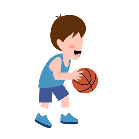 Jugando al baloncesto  Ilustración