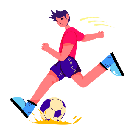 Jugando al fútbol  Ilustración