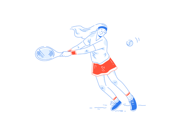 Jugando tenis  Ilustración