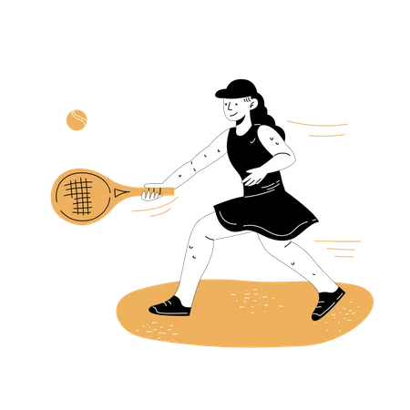 Jugando tenis  Ilustración