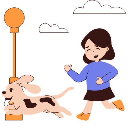 Jugar con mascotas  Ilustración