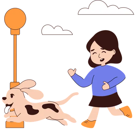 Jugar con mascotas  Ilustración