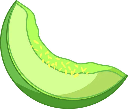A Refreshing Piece Of Melon Bright Green And Ready To Be Enjoyed This Illustration Is Perfect For Summer Themes Illustration