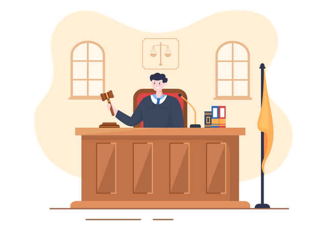 Juiz no tribunal  Ilustração