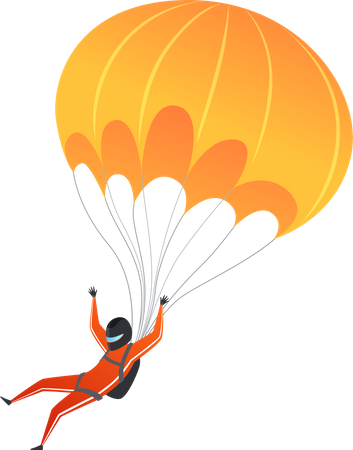 Jump With Parachute  Illustration