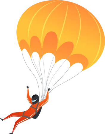 Jump With Parachute  Illustration