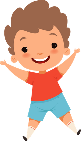 Jumping children cute surprised playing crazy happy kids  Illustration