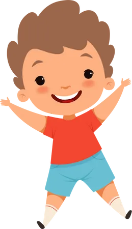 Jumping children cute surprised playing crazy happy kids  Illustration