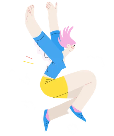 Jumping happy woman  Illustration