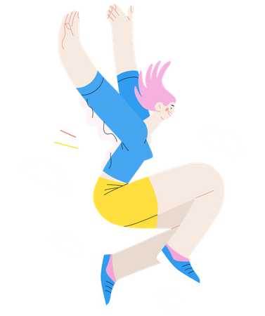 Jumping happy woman  Illustration