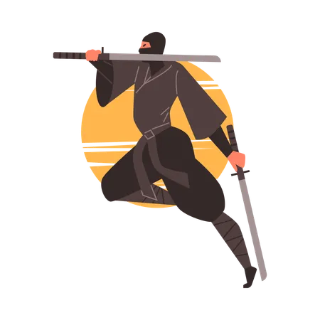 Jumping ninja  Illustration