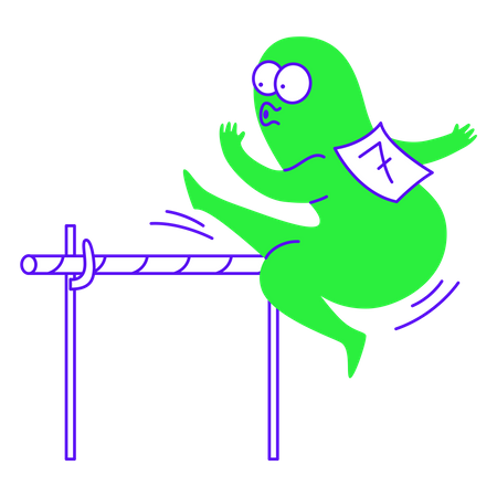 Jumping over a hurdle Illustration