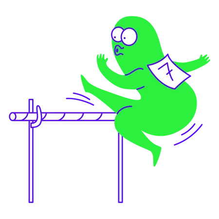 Jumping over a hurdle  Illustration