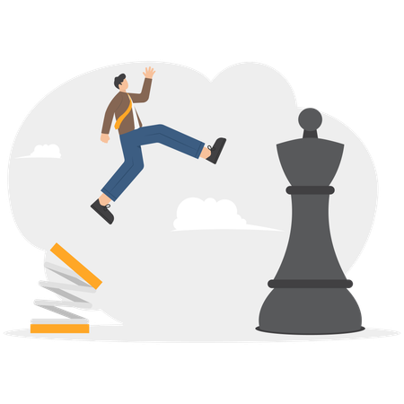 Jumping to chess piece king  Illustration