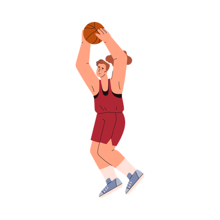 Jumping woman basketball player  Illustration